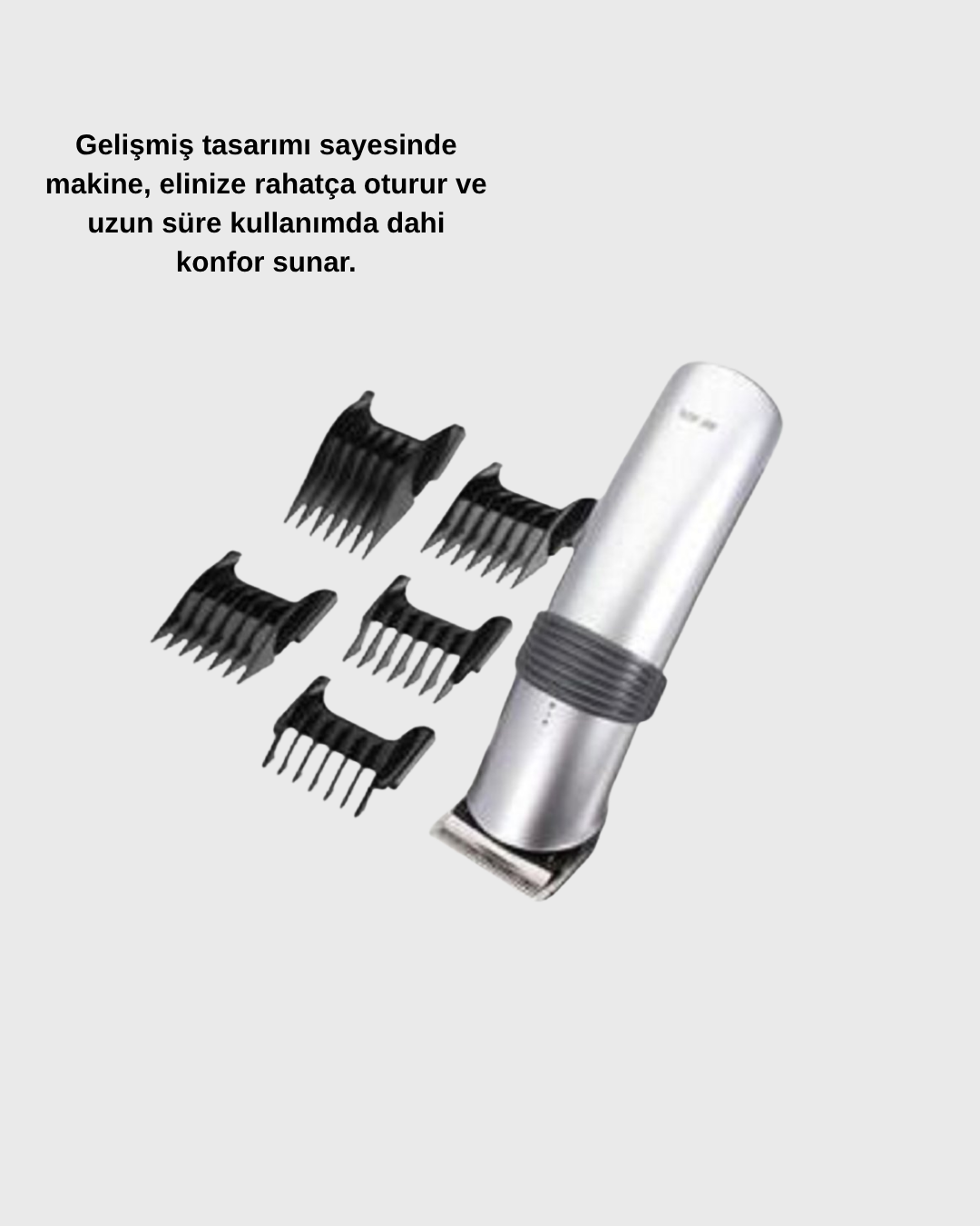 Kablosuz Profesyonel Tıraş Makinesi – Şarjlı 60 Dakika Kullanım Süreli Çelik Bıçaklı Sessiz Motor - Görsel 4