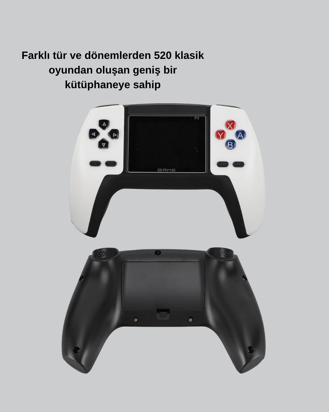 520 Klasik Oyunlu P5™ ControllerView Retro Konsol – Şarjlı AV Giriş Destekli Ergonomik Tasarım - Görsel 4