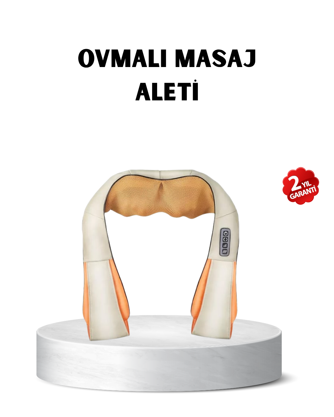 Ergonomik Ovmalı Masaj Aleti – Isıtmalı Yoğurmalı Boyun ve Bel Rahatlatıcı Masaj Makinesi