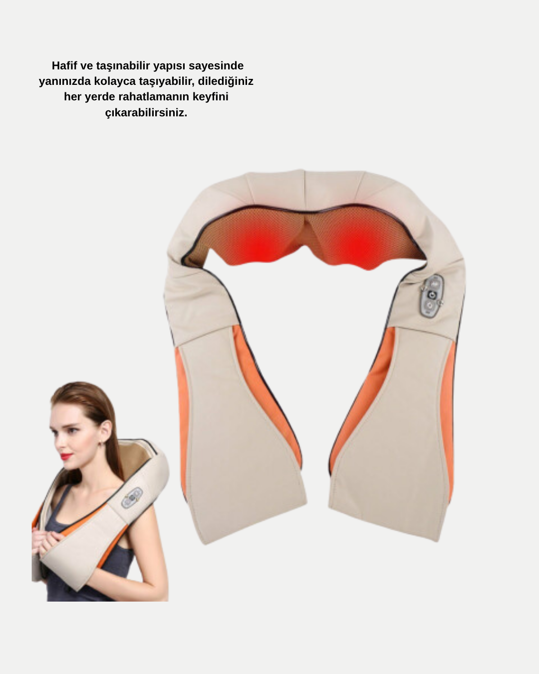 Ovmalı Isıtmalı Masaj Aleti – Boyun Sırt Omuz Bel ve Ayak İçin Profesyonel Yoğurmalı Masaj Deneyimi - Görsel 5