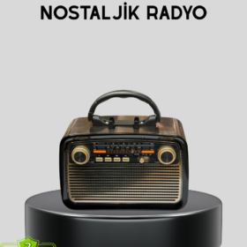 LED’li Nostaljik Bluetooth Hoparlör – Vintage Tasarım Ahşap Doku