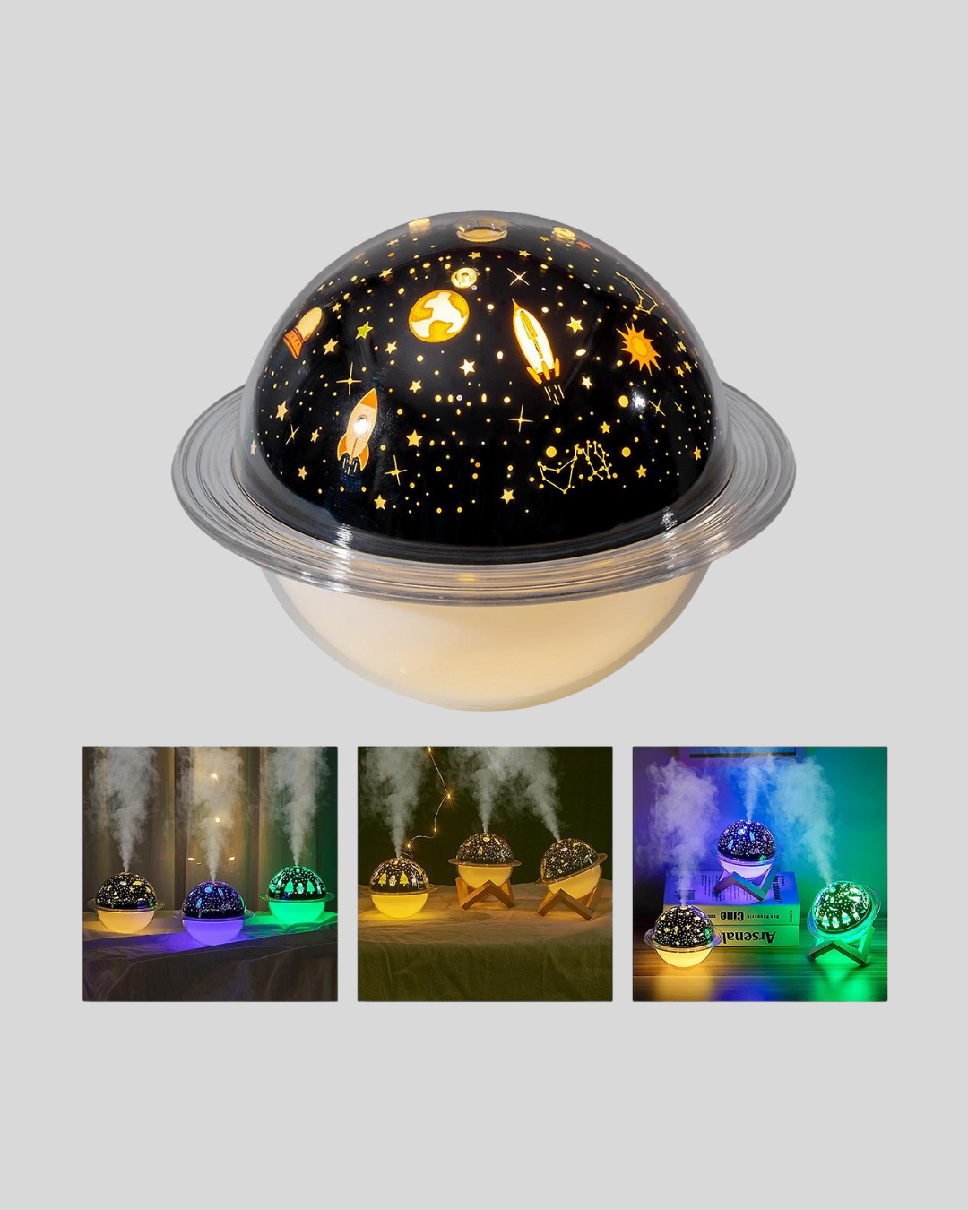 USB Mini Hava Nemlendirici ve Projeksiyon Lamba – Taşınabilir Sessiz Dekoratif Aromaterapi Cihazı - Görsel 2