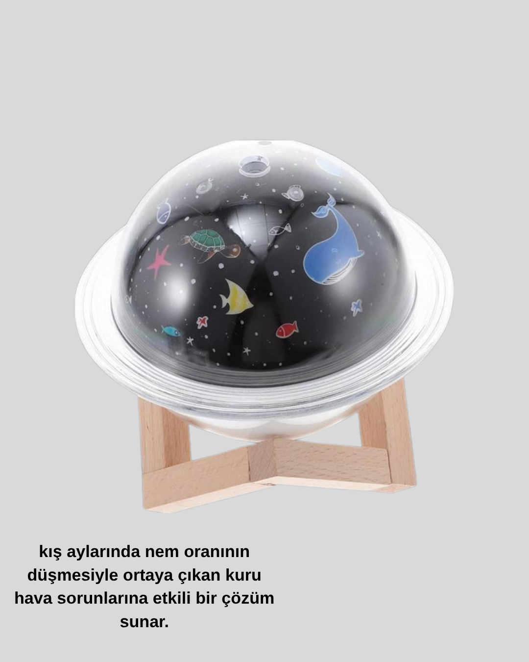 USB Projeksiyon Gece Lambası ve Hava Nemlendirici – Aromaterapi Destekli Taşınabilir Mini - Görsel 5