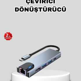 Type-C Çoklu Dönüştürücü – Alüminyum Gövde Hızlı Veri Aktarımı ve Şarj Desteği