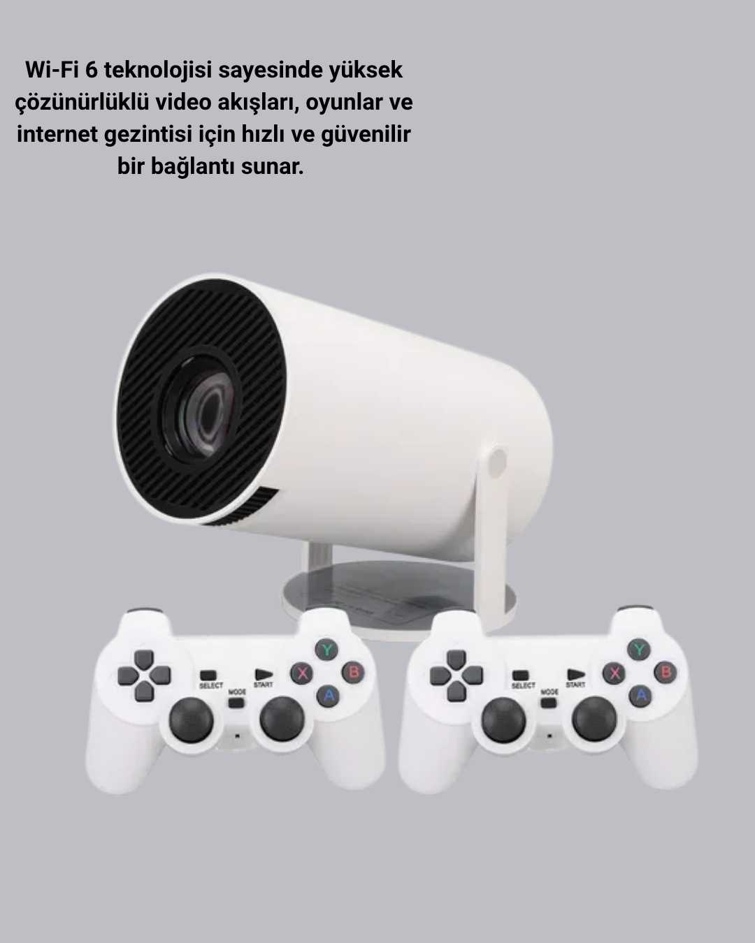 4K Wi-Fi 6 Projeksiyon Cihazı – 10.000+ Oyun Desteği Kablosuz Bağlantı ve Çoklu Giriş Portları - Görsel 4