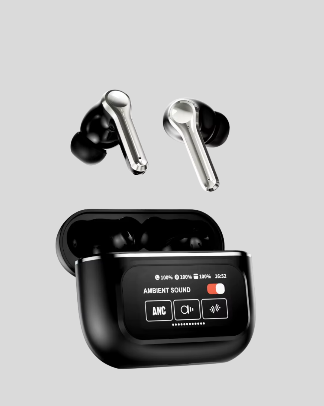 Aktif Gürültü Engelleme (ANC) Kablosuz Bluetooth Kulaklık – Dijital Ekranlı Dokunmatik ve Uzun Pil Ömürlü - Görsel 5