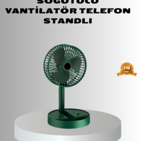Şarjlı Katlanabilir Mini Fan – 3 Kademe Hız Ayarı Taşınabilir Tasarım