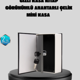 Anahtarlı Gizli Kitap Kasa – Metal İç Yapı Kamuflajlı Sözlük Tasarım
