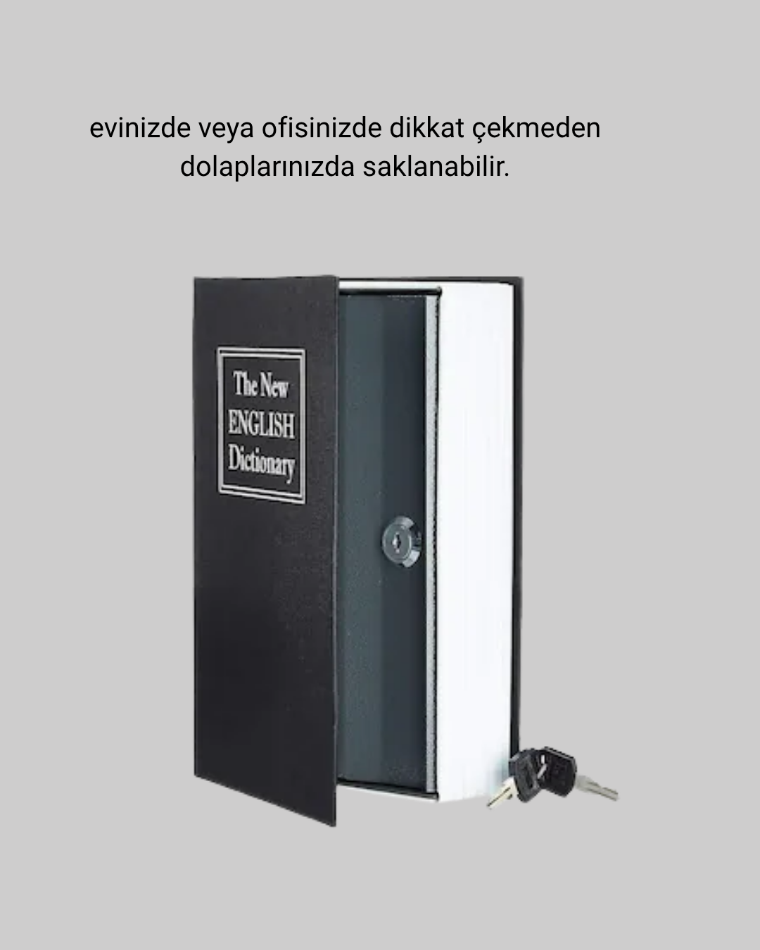 Gizli Kitap Kasa – Metal Gövdeli Anahtarlı - Görsel 5