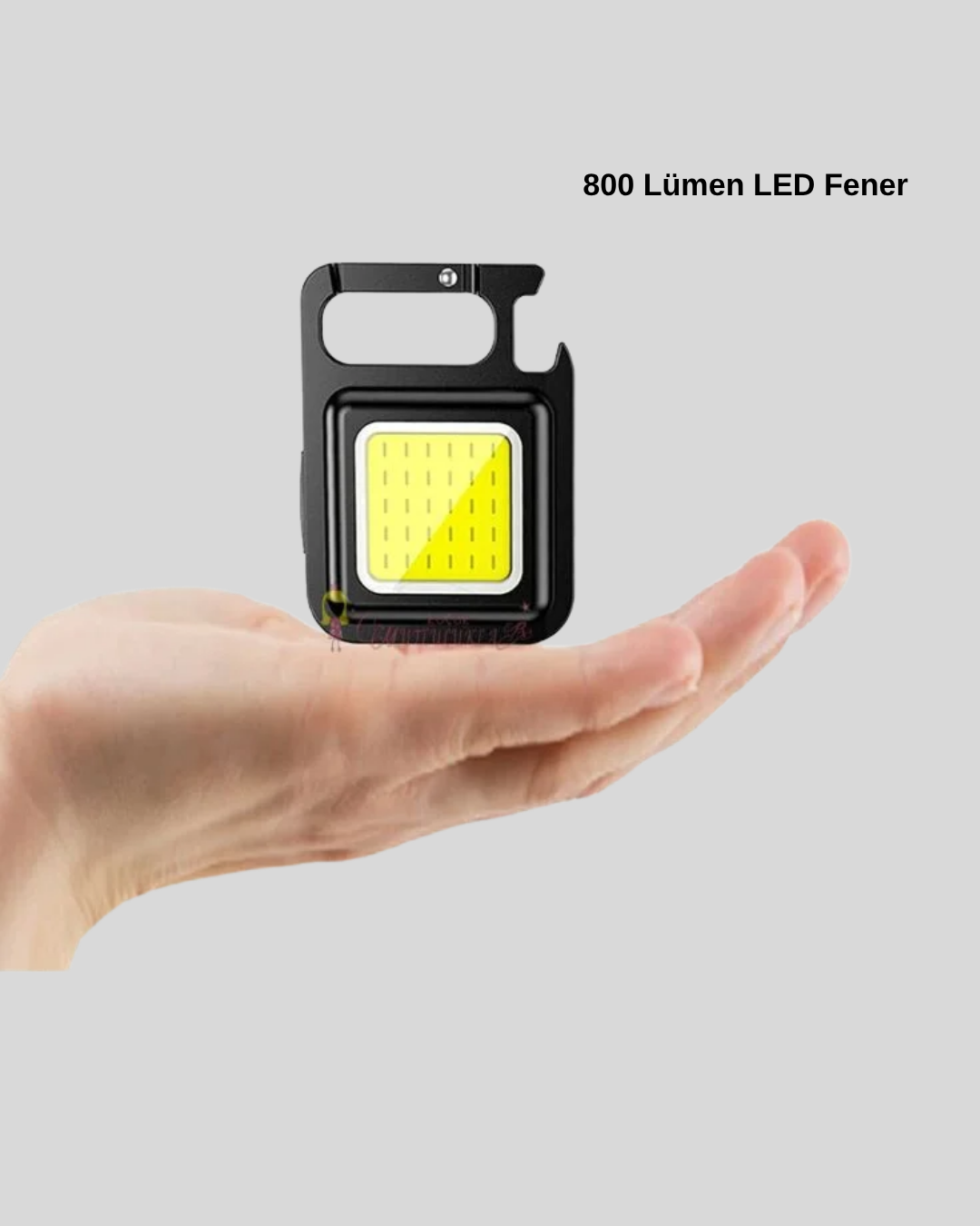 Mini 800 Lümen LED El Feneri – USB Şarjlı 3 Kademeli Işık Şişe Açacaklı Taşınabilir Tasarım - Görsel 5