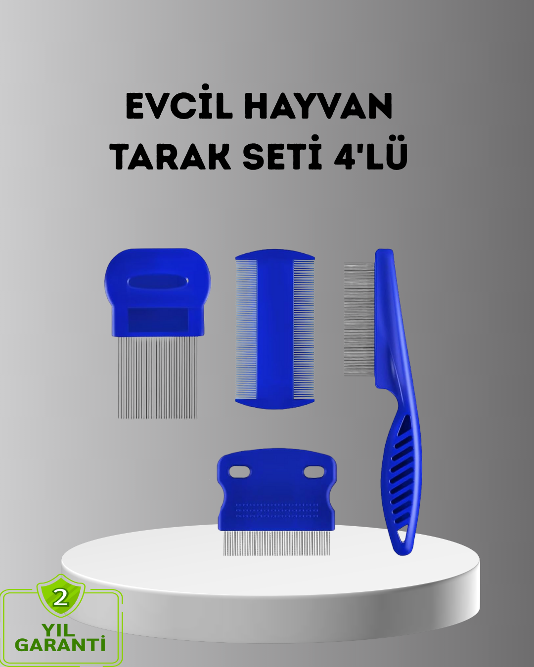 4’lü Kedi Köpek Tüy Temizleme Seti – Paslanmaz ÇelikErgonomik ve Uzun Ömürlü