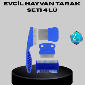 Evcil Hayvan Tüy Bakım Seti – 4’lü Paslanmaz Çelik ve Eco Plastik Kolay Temizlenebilir ve Dayanıklı
