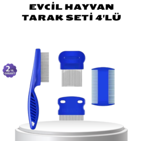 4’lü Evcil Hayvan Tüy Temizleme Seti – Paslanmaz ÇelikPlastik Pratik ve Hijyenik Bakım