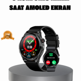 AMOLED Ekranlı Smartwatch – 3 Kordonlu Kalp Atış & Uyku Takipli Akıllı Saat