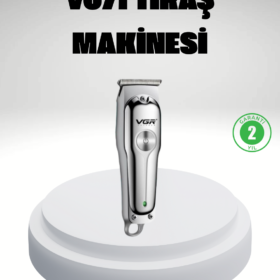 Gümüş Desenli Şarjlı Tıraş Makinesi – 120 Dakika Çalışma Süresi 3 Başlıklı