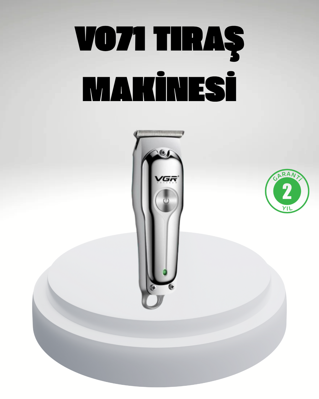 Gümüş Desenli Şarjlı Tıraş Makinesi – 120 Dakika Çalışma Süresi 3 Başlıklı