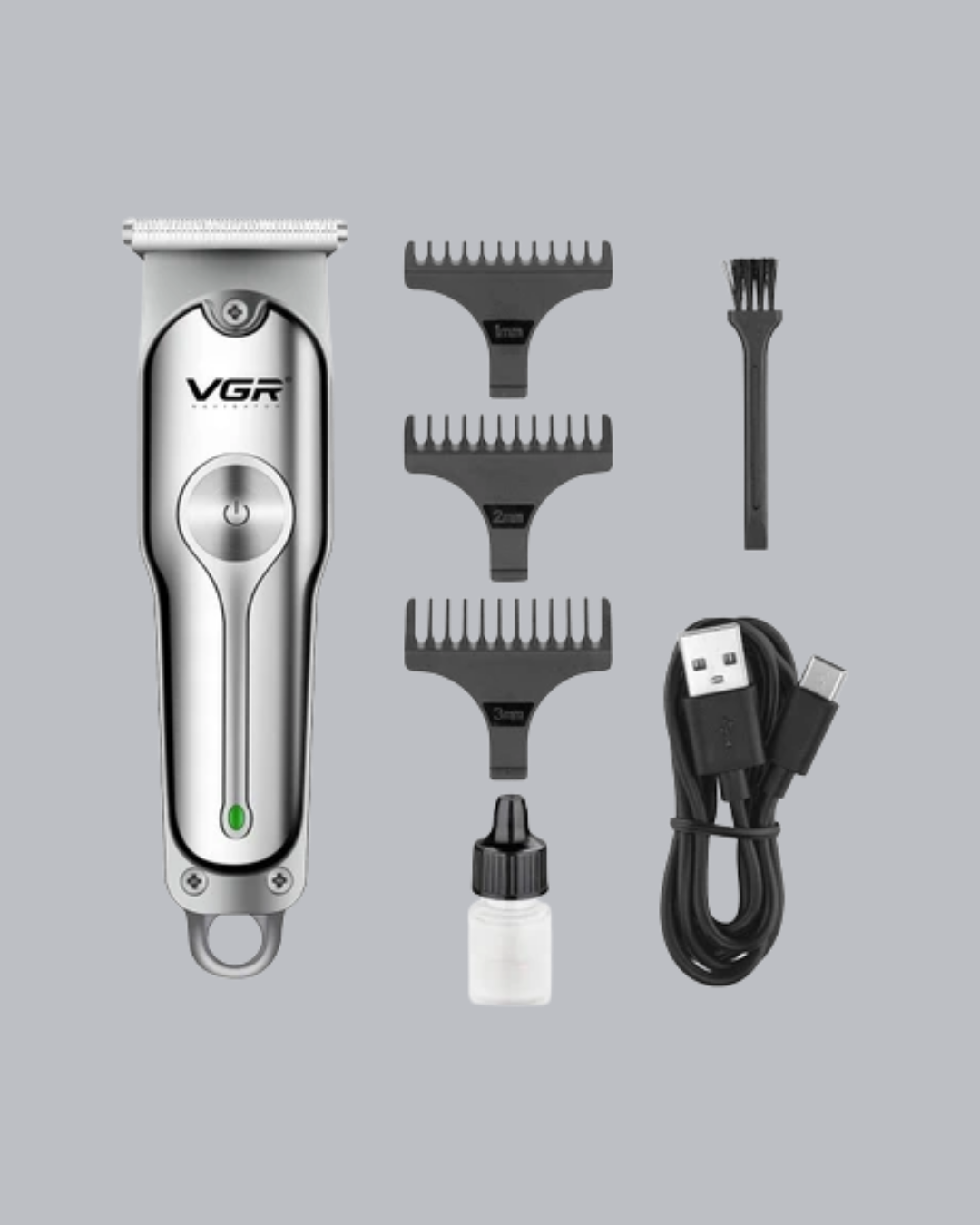 Gümüş Desenli Şarjlı Tıraş Makinesi – 120 Dakika Çalışma Süresi 3 Başlıklı - Görsel 3