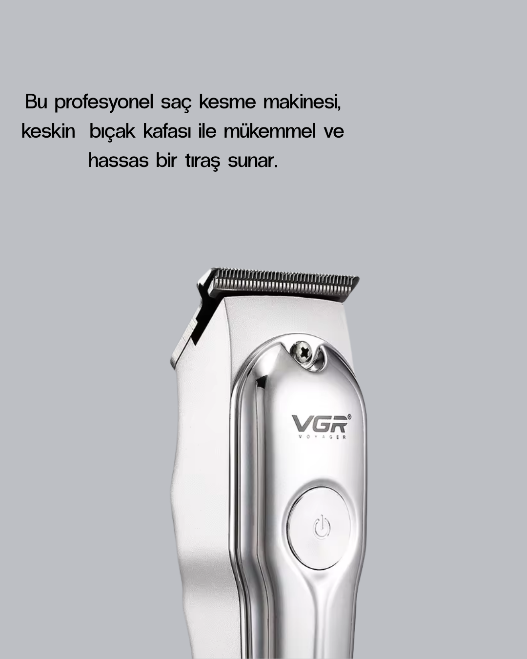 Gümüş Desenli Şarjlı Tıraş Makinesi – 120 Dakika Çalışma Süresi 3 Başlıklı - Görsel 5