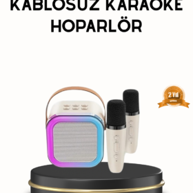Bluetooth Karaoke Hoparlör Renkli LED Işıklı ve Type-C Şarjlı