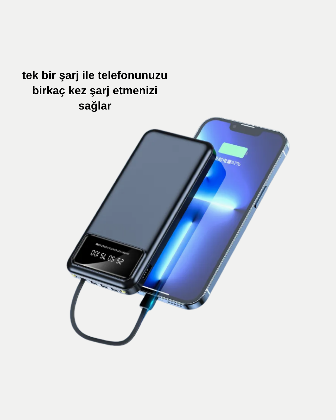 Powerbank 20000 mAh LED Fenerli ve Çoklu Güvenlik Korumasına Sahip - Görsel 4