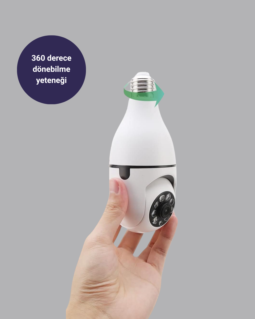 Akıllı Duy Kamera Gece Görüşlü ve Hareket Algılama Sensörlü - Görsel 3