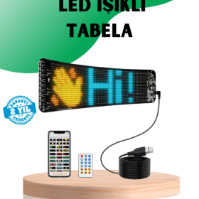 USB Destekli LED Mağaza Tabelası – Renkli RGB Kayan Yazı Paneli