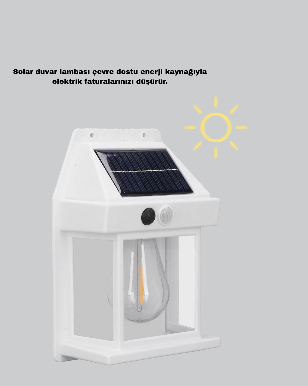 Solar Sensörlü Dış Mekan Lamba 3 Işık Modlu ve IP65 Dayanıklı - Görsel 5