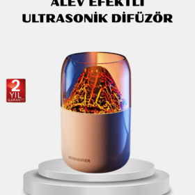280ml Alev Işıklı Ultrasonik Hava Nemlendirici Sessiz ve USB Şarjlı
