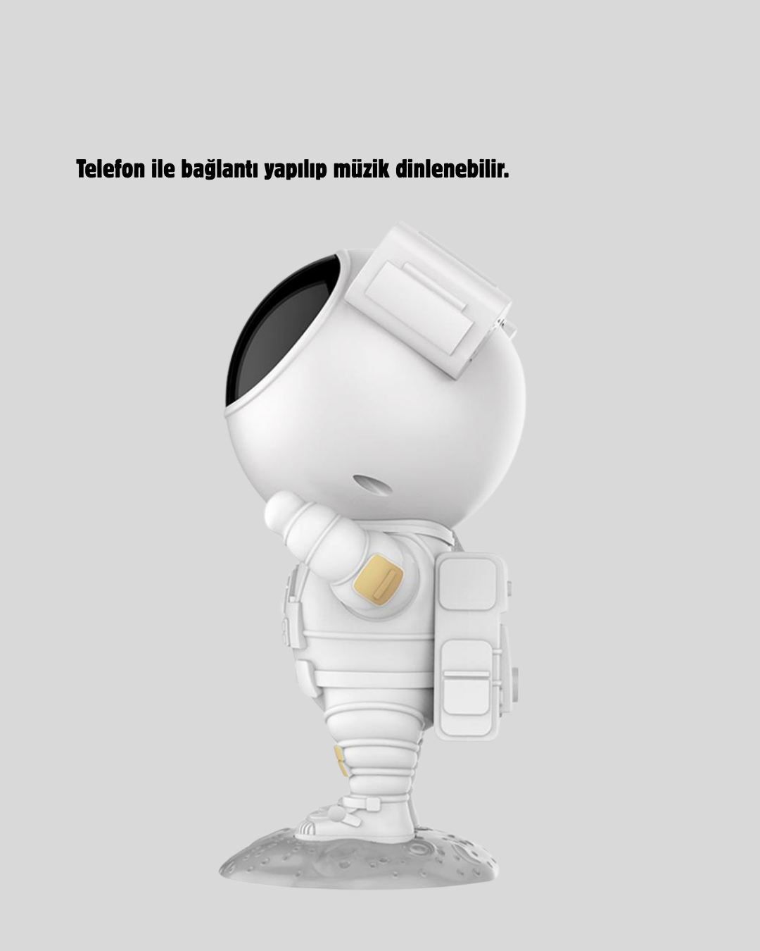 Bluetooth Müzikli Astronot Projeksiyon Lambası Yıldız ve Ay Efektli - Görsel 5