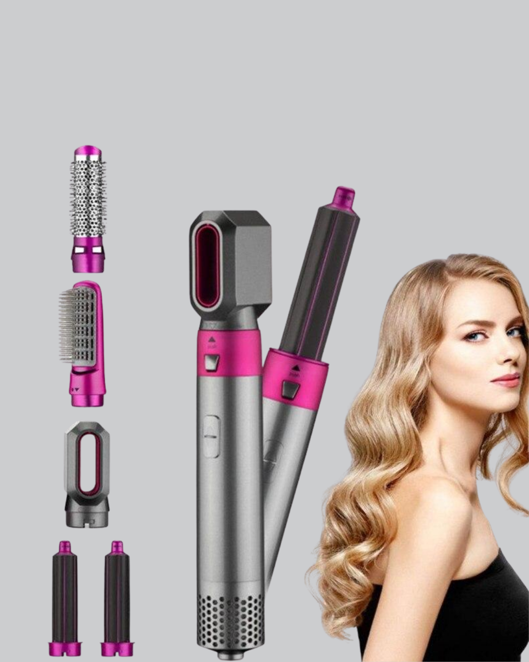 5’i 1 Arada Saç Şekillendirme Seti Negatif İyon Teknolojili ve Hızlı Kurutmalı - Görsel 2
