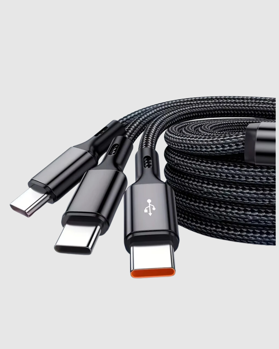 3’ü 1 Arada Hızlı Şarj Kablosu iOS Android Type-C Uyumlu ve Dayanıklı - Görsel 2