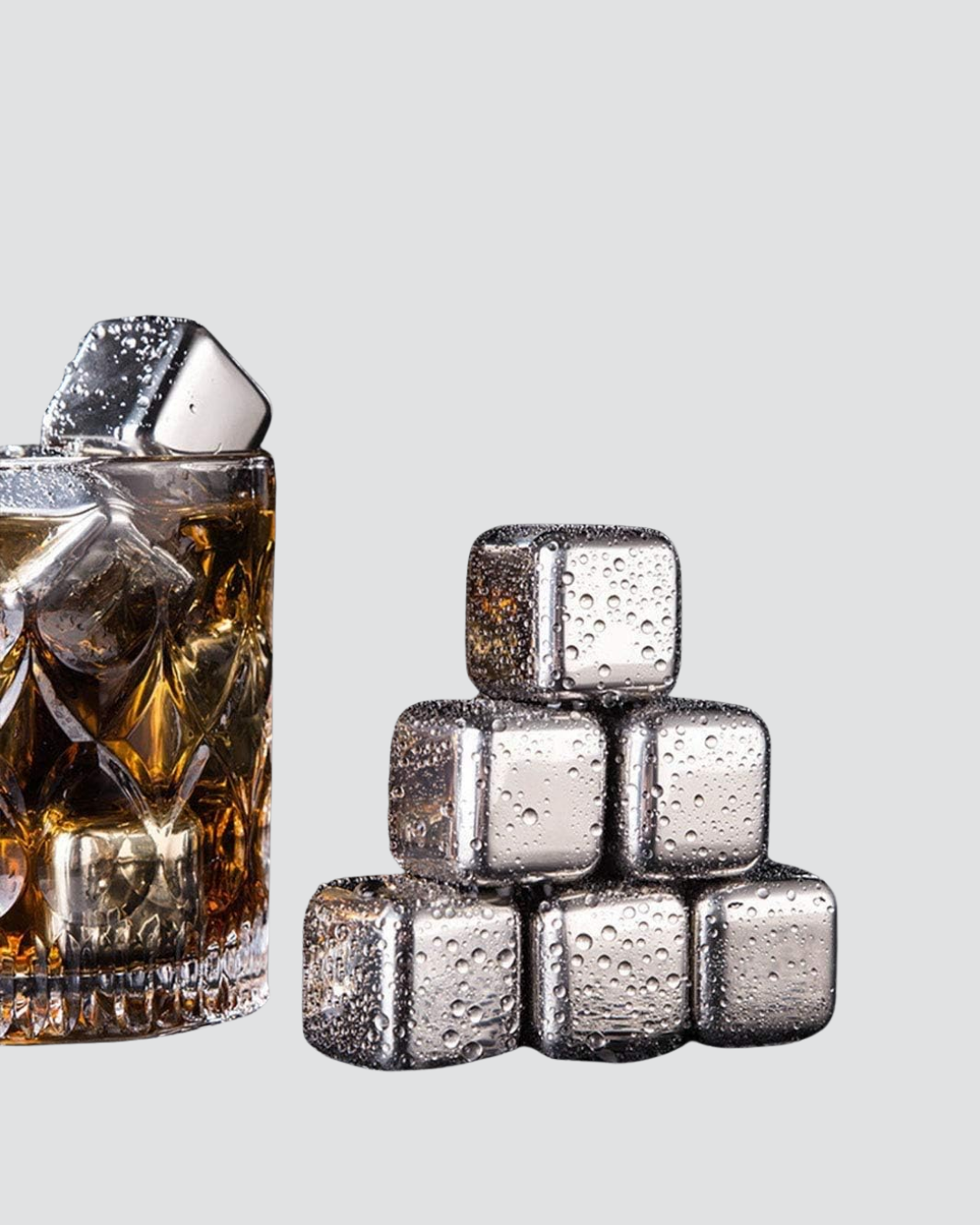 Paslanmaz Çelik Metal Buz Küpü Seti Sulandırmadan Soğutma ve Klips Dahil - Görsel 2