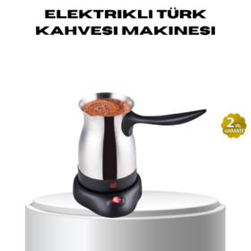 Paslanmaz Çelik Elektrikli Cezve 800W 6 Fincan Kapasiteli