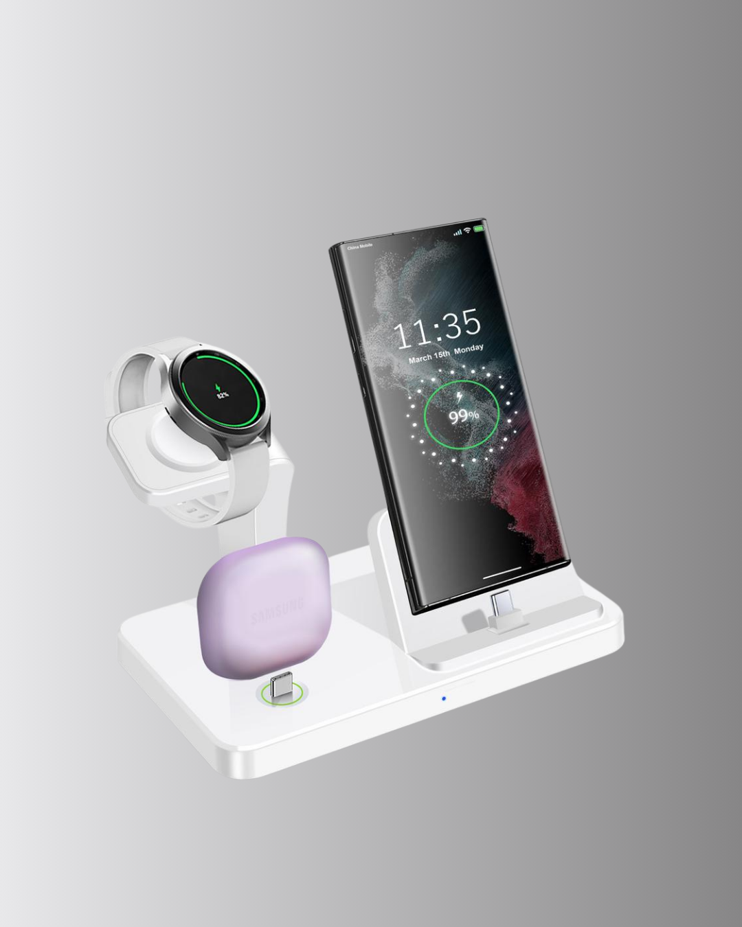 4’lü Apple Kablosuz Şarj Standı iPhone Watch ve AirPods Çoklu Şarjlı - Görsel 2