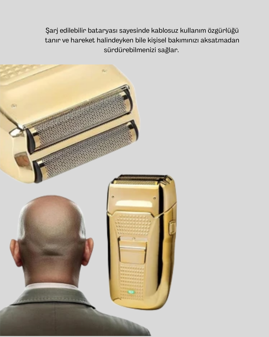 Islak Kuru Kullanımlı Şarjlı Tıraş Makinesi Ergonomik ve Cilt Dostu - Görsel 4