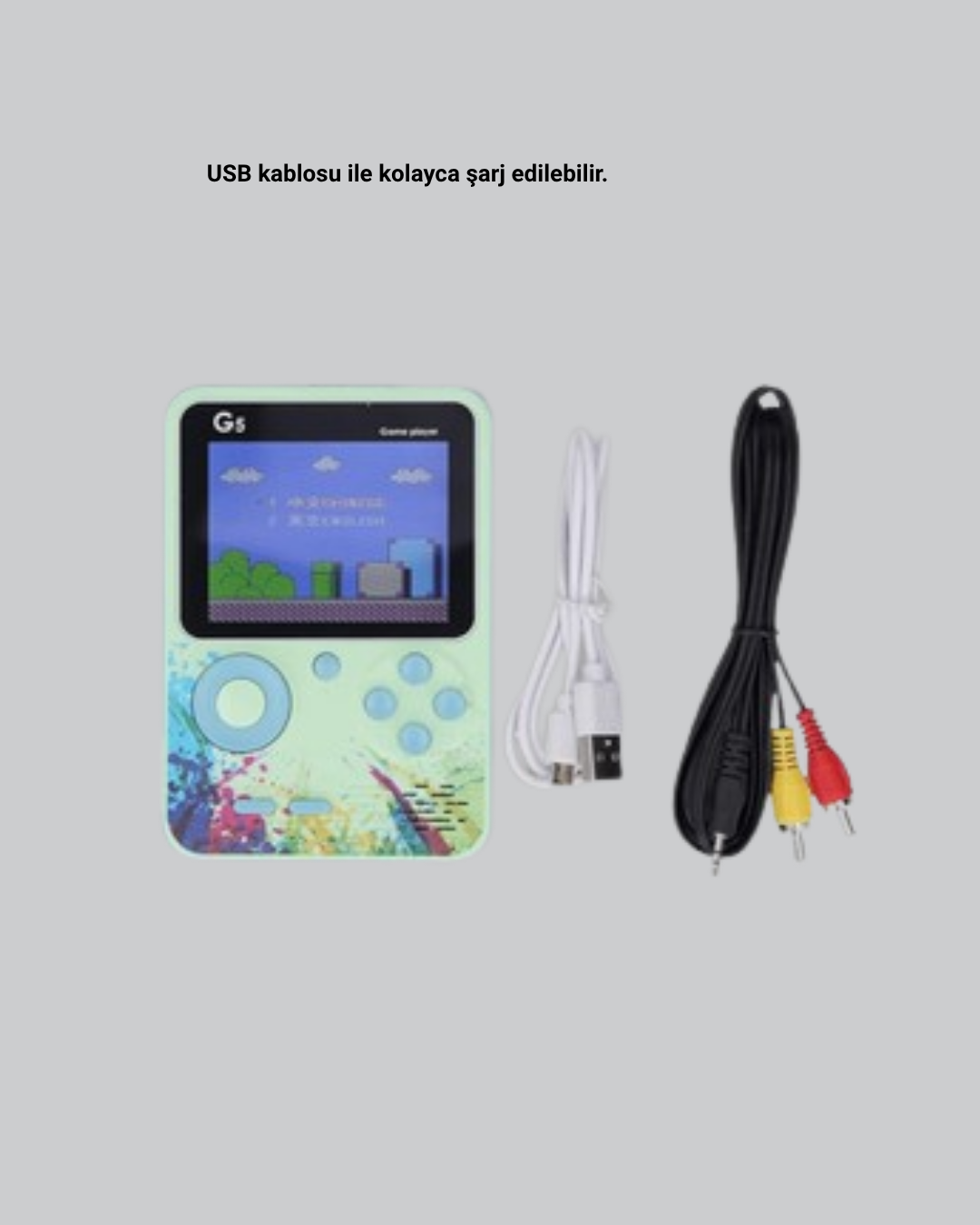 500 Oyunlu G5 Retro Mini Oyun Konsolu 3 İnç Ekran ve AV TV Desteği - Görsel 4