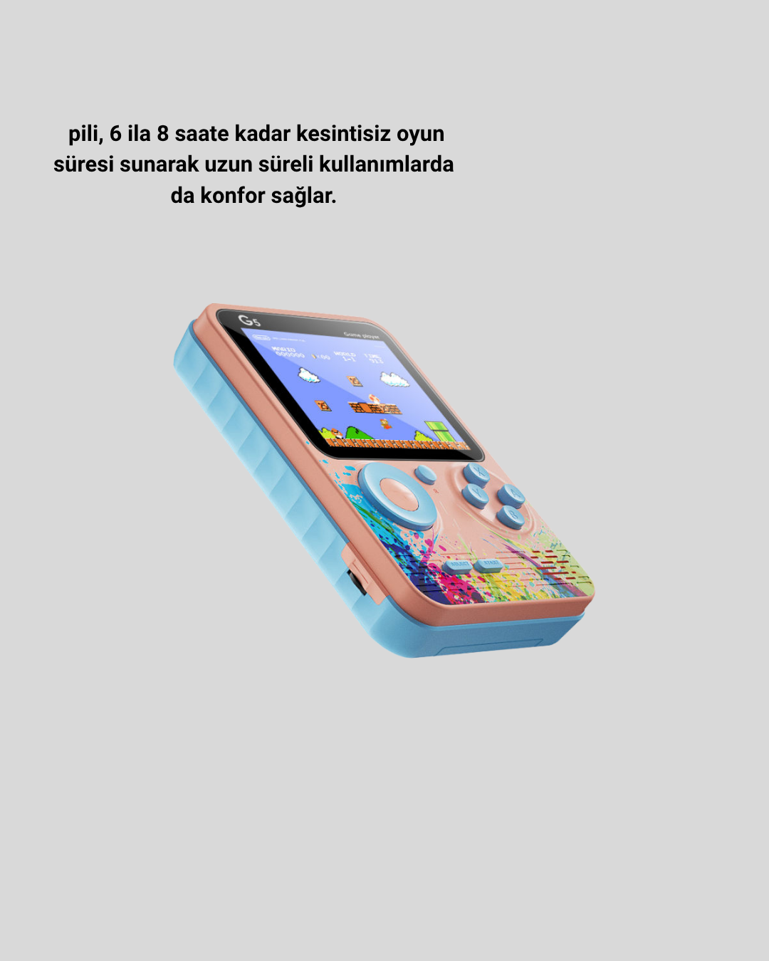 Retro Taşınabilir Oyun Konsolu 500 Klasik Oyunlu 3.0 İnç Renkli Ekran - Görsel 3