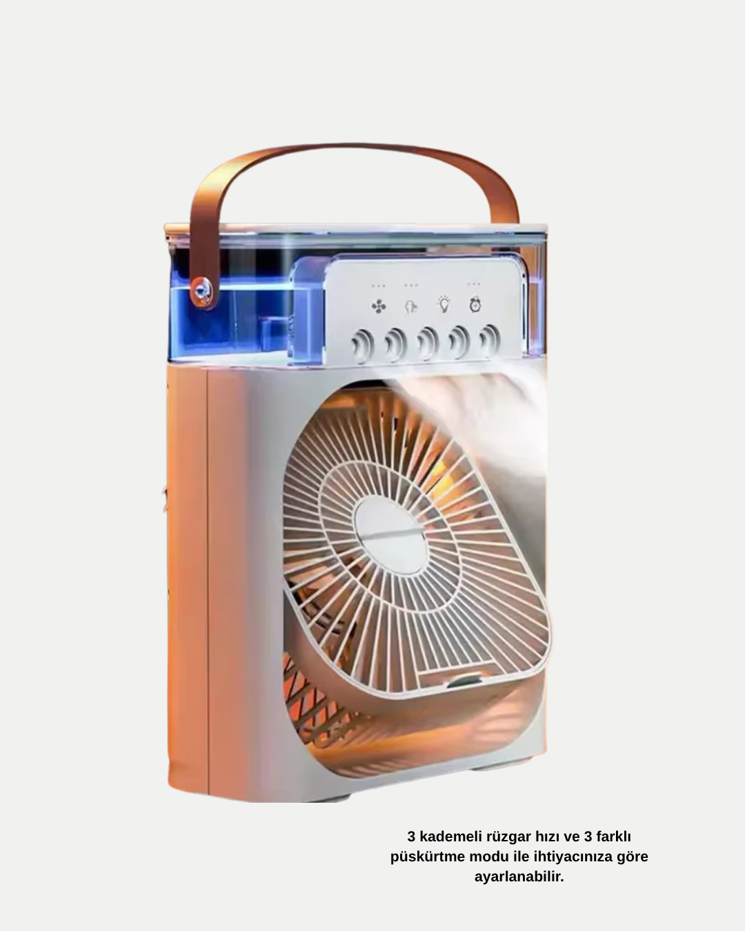 USB Bağlantılı Taşınabilir Mini Klima Fan 500ML Su Hazneli ve Sessiz Çalışma - Görsel 3