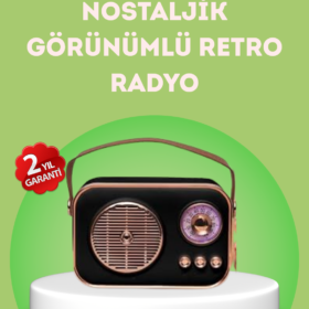 Nostaljik Retro Radyo – Bluetooth USB ve FM Özellikli Şık Tasarım