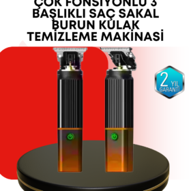 Erkekler İçin Şarjlı 3’ü 1 Arada Trimmer Seti – Güçlü Motor Sessiz Çalışma