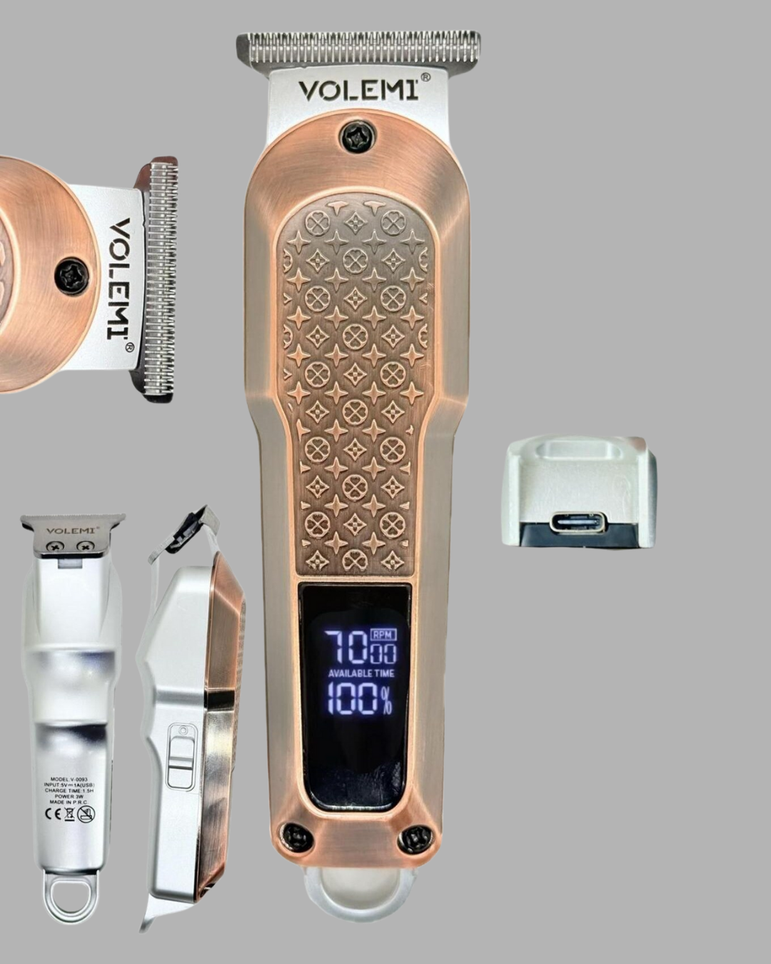 Erkek Bakım Makinesi – LCD Ekranlı 7000RPM Şarjlı Saç ve Sakal Kesme Cihazı - Görsel 5