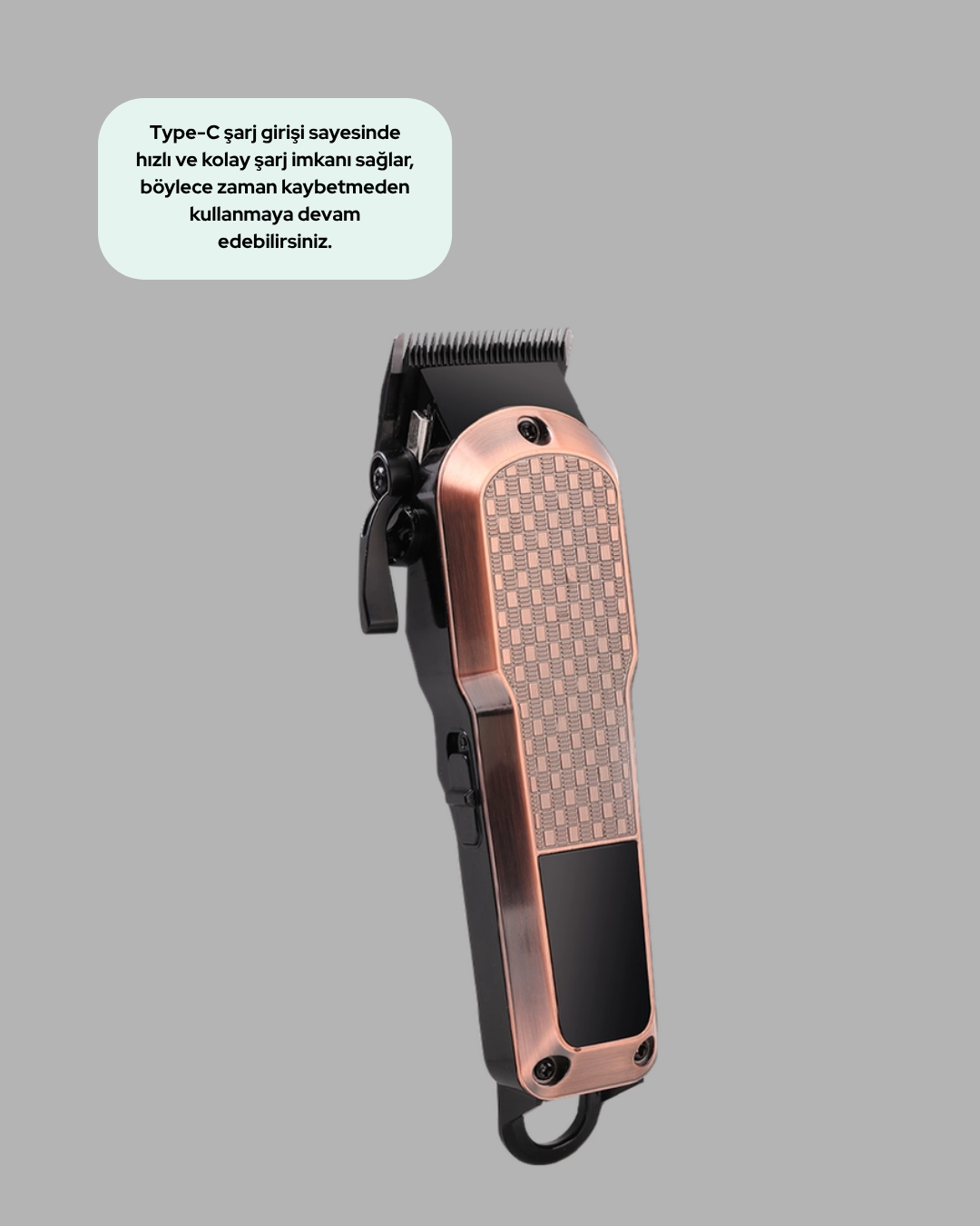 Profesyonel Saç Tıraş Makinesi – 7000RPM Güçlü Motor ve 4 Kademeli Ayar - Görsel 2