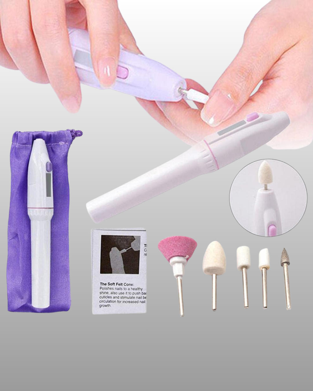 Profesyonel Elektrikli Tırnak Bakım Matkap Seti – Düşük Gürültü ve Taşınabilir Tasarım - Görsel 5