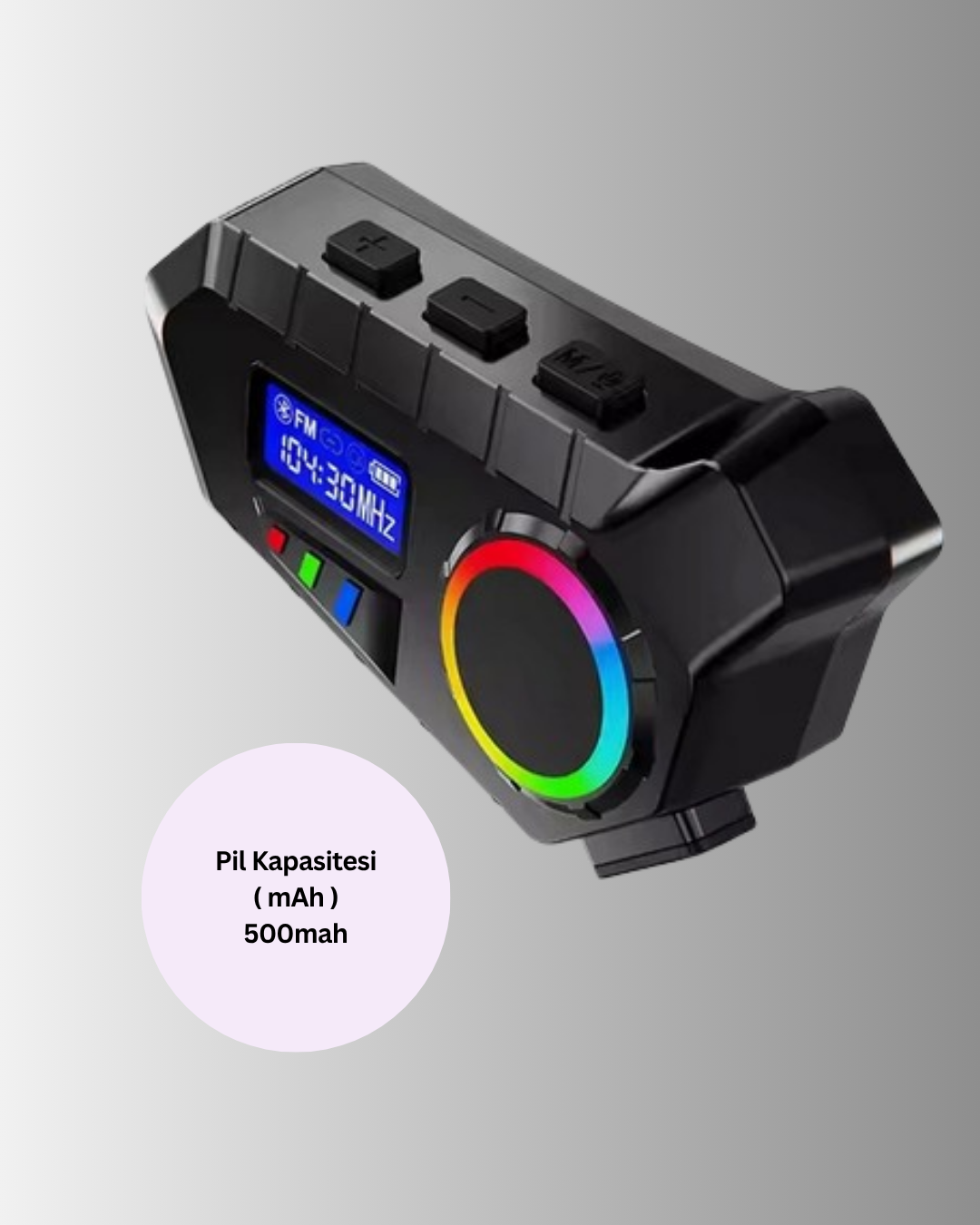 Suya Dayanıklı Bluetooth İnterkom 5.4 Hoparlör 500mAh Batarya ve FM Radyo Özellikli - Görsel 2