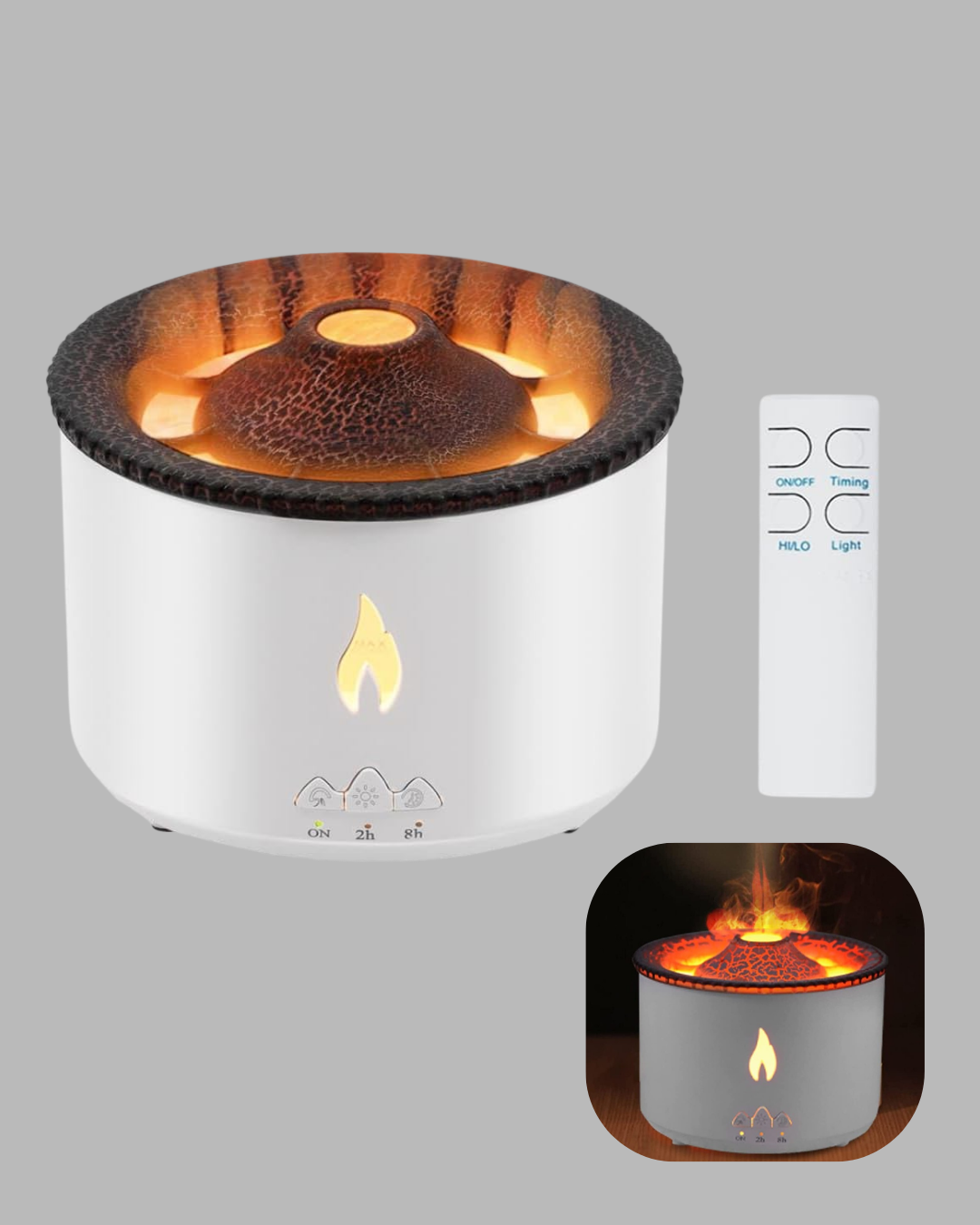 3D Alev Işıklı Aromaterapi Makinesi – 360 ml Su Kapasiteli Sessiz Difüzör - Görsel 5