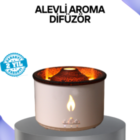Volkan Efektli Aroma Difüzörü – Sessiz Çalışma Otomatik Kapanma ve LED Işık