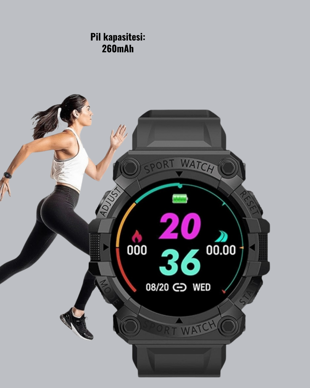 Spor Akıllı Saat – Nabız Ölçer Adım Sayar ve Hareketsizlik Hatırlatıcılı - Görsel 4