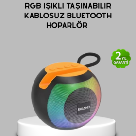 Bluetooth 5.0 Hoparlör – RGB Işıklı Güçlü Bas ve 360° Surround Ses