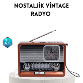 Dekoratif Vintage Radyo – Klasik Görünüm Modern Fonksiyon ve Uzun Ömürlü Kullanım