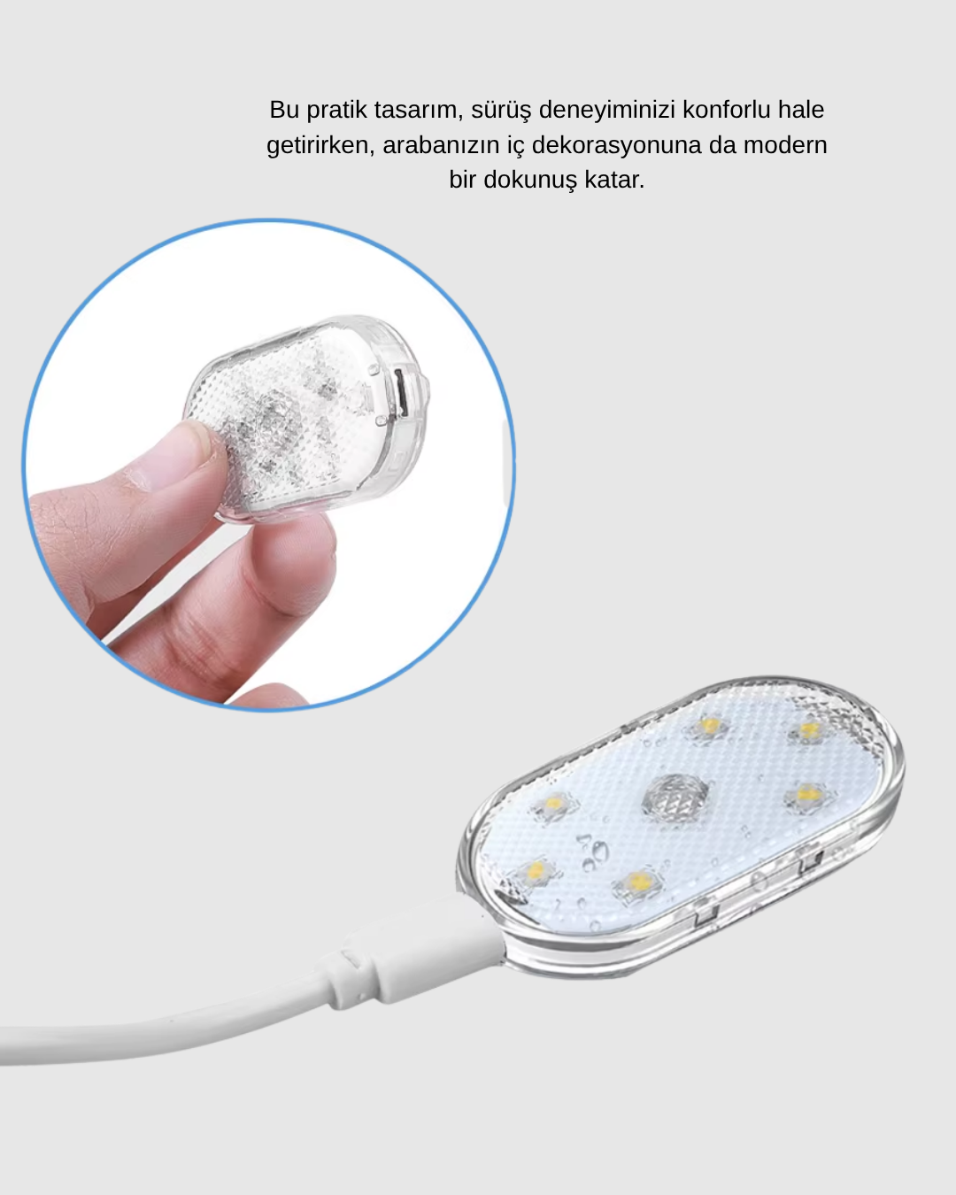 Manyetik Araba İçi Ambiyans LED Işık Seti – Kolay Montajlı ve Kablolara Gerek Yok - Görsel 5